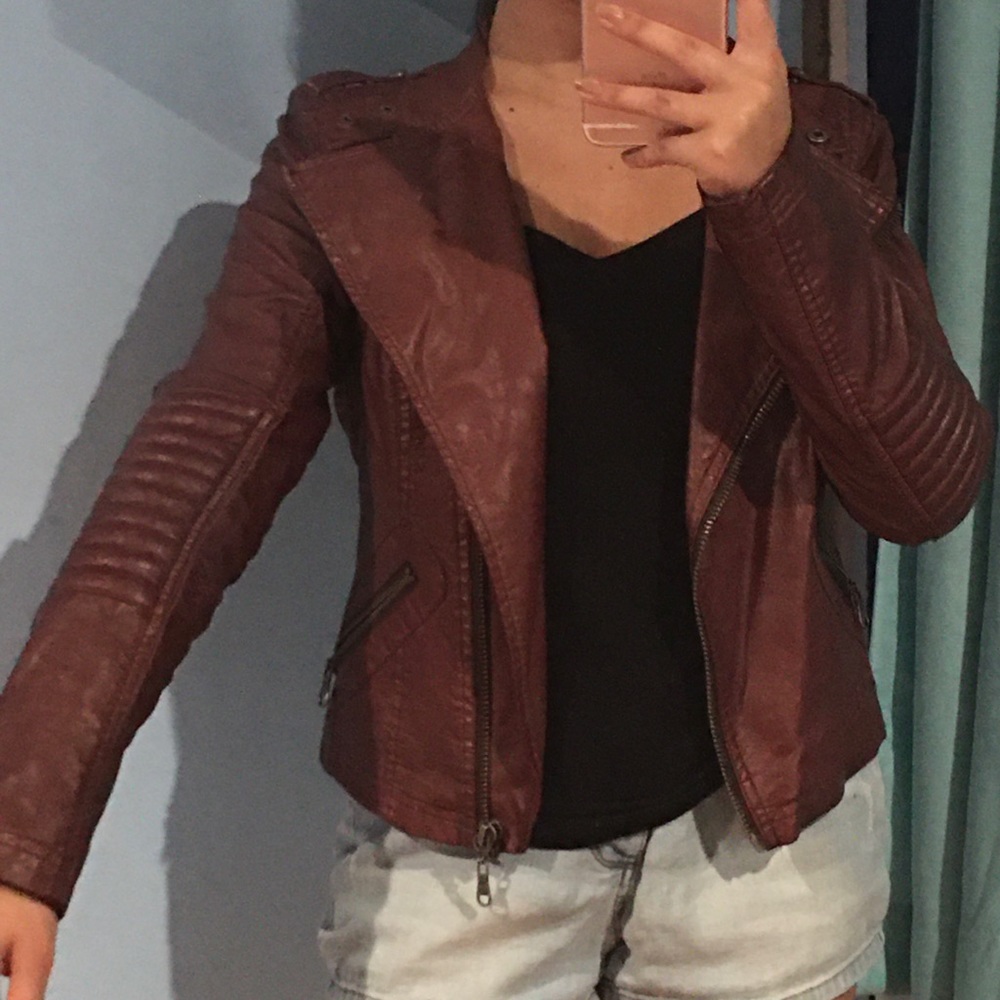 Black Swan faux leather Small brown jacket